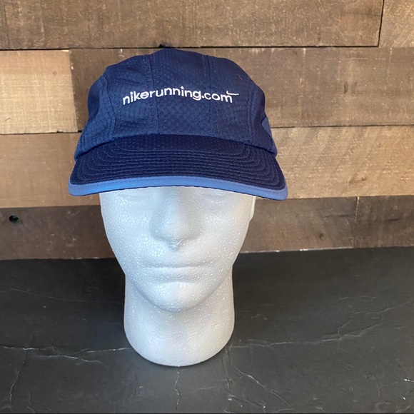 Vintage NIKE 7 Panel Navy blue Cap Hat Mesh rare